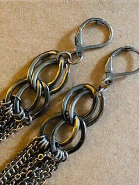 Vera Wang Silver Chain Dangle Earrings